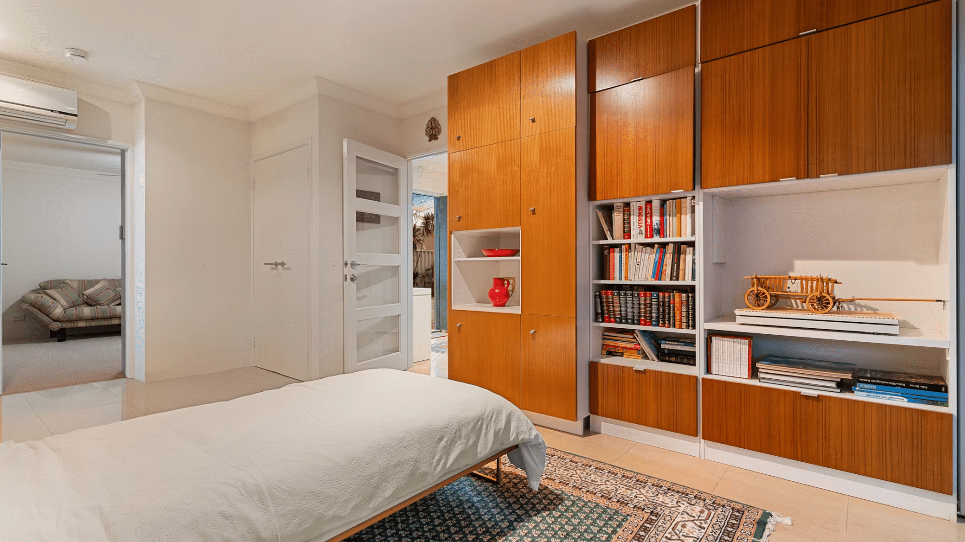 apartment decor setup featuring minimalist furniture and organized storage for a clean look