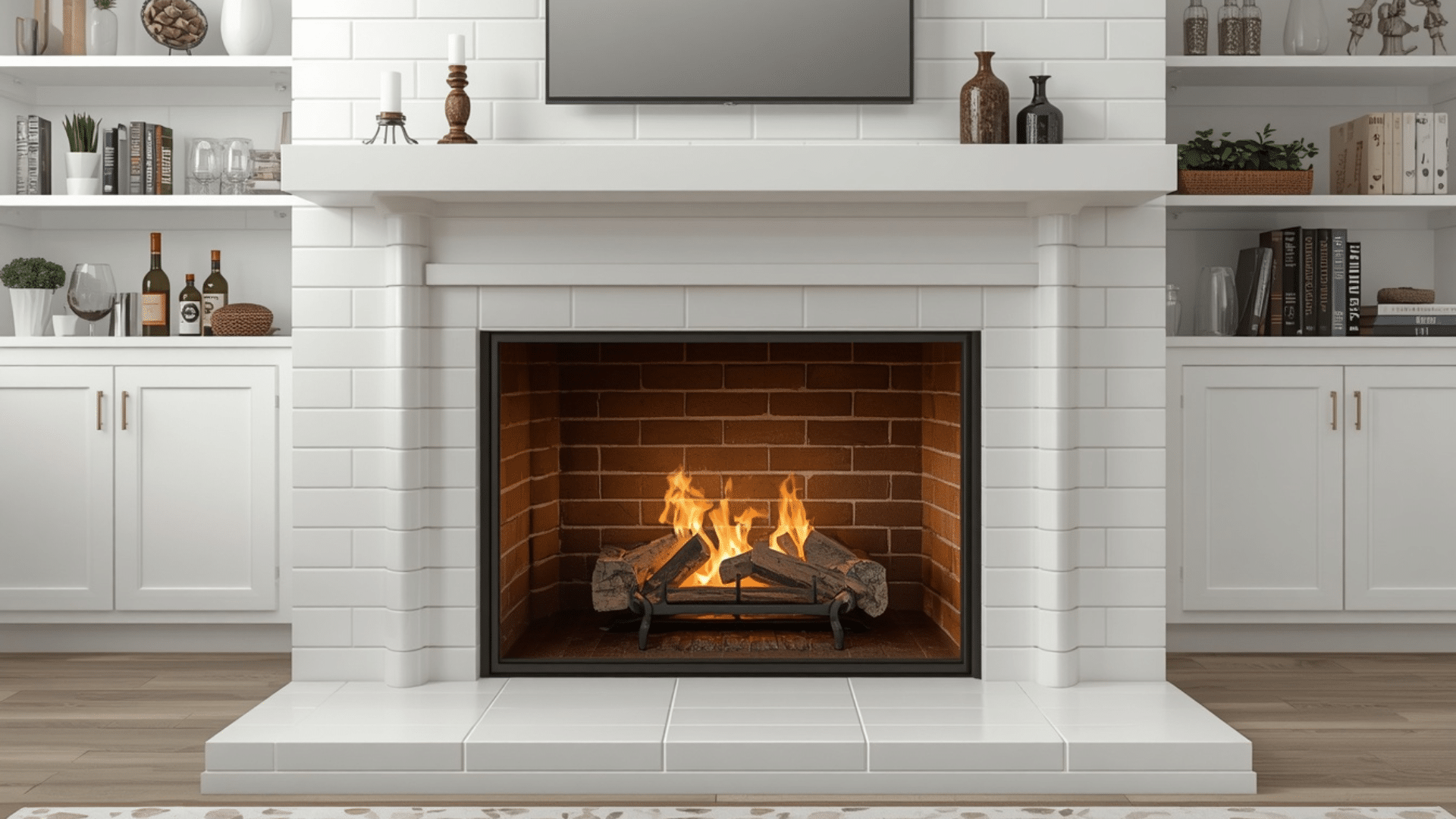 floor to ceiling fireplace tile design creating a dramatic feature wall in the living room