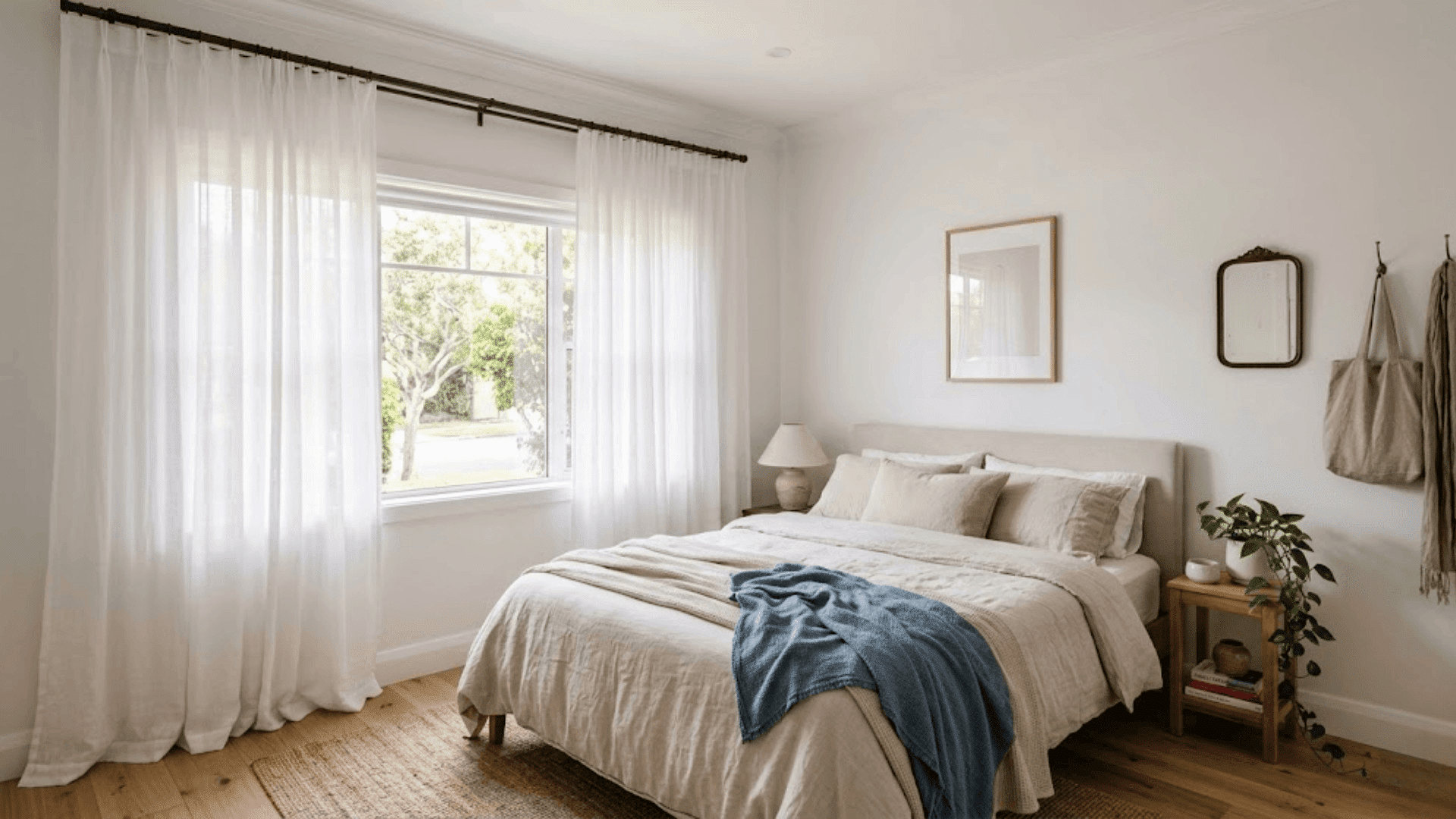 how to decorate small bedroom with sheer curtains