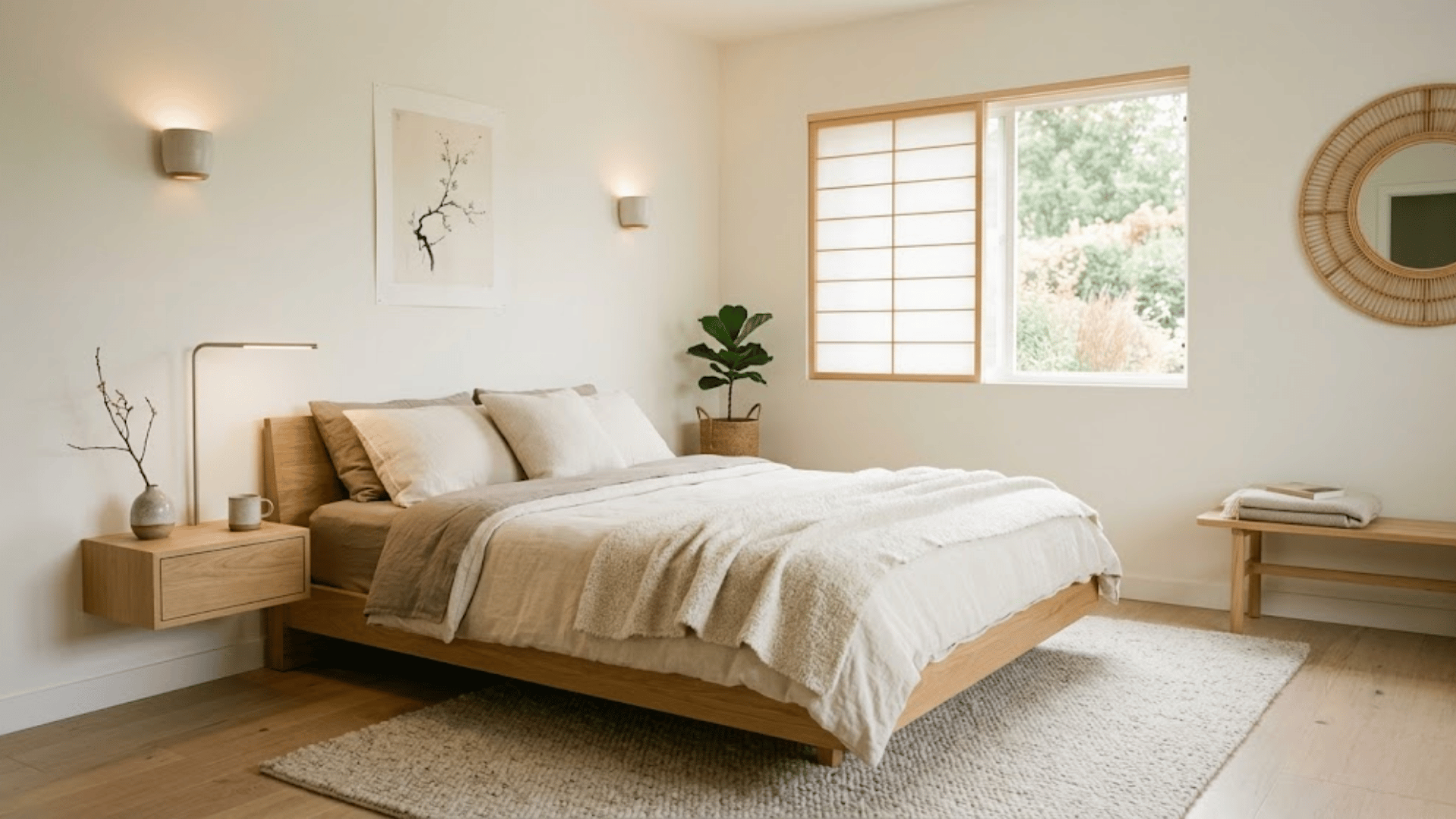 japandi design gives peaceful look to minimalist bedroom decor