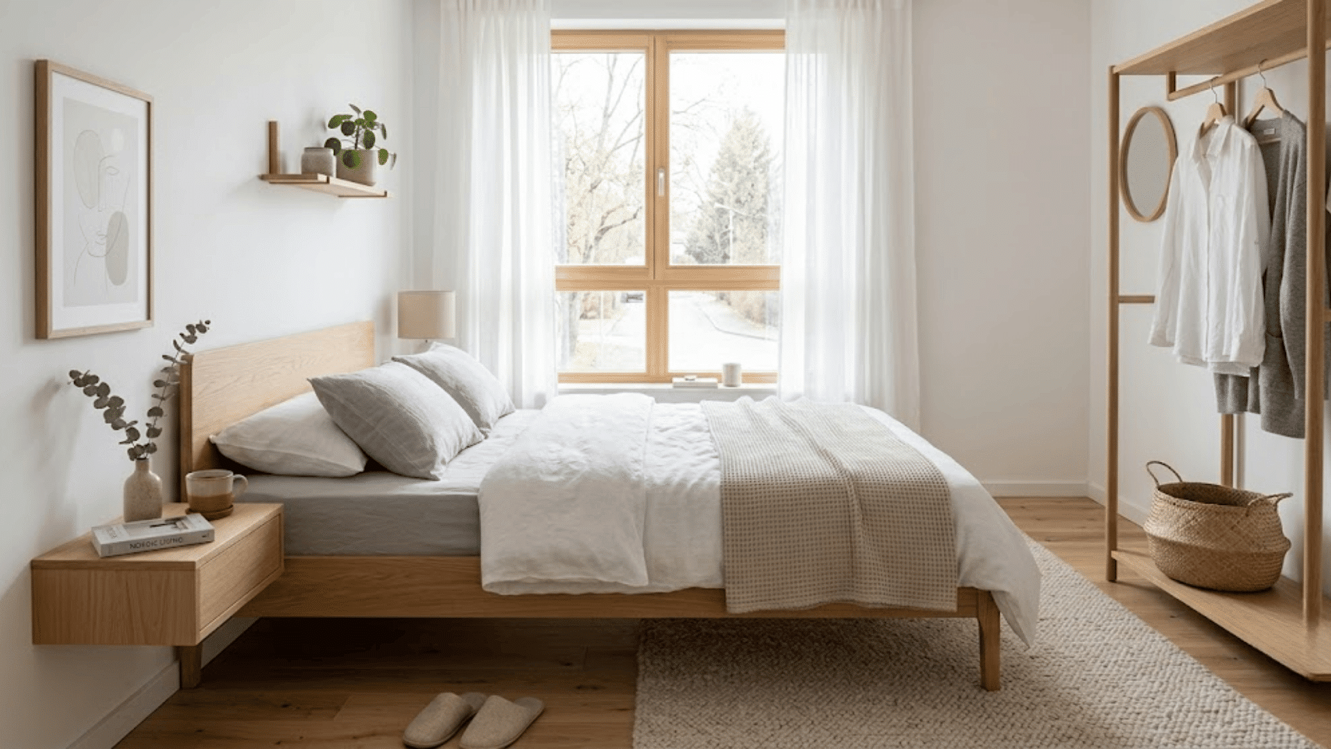 scandinavian style gives minimalist look for small bedroom