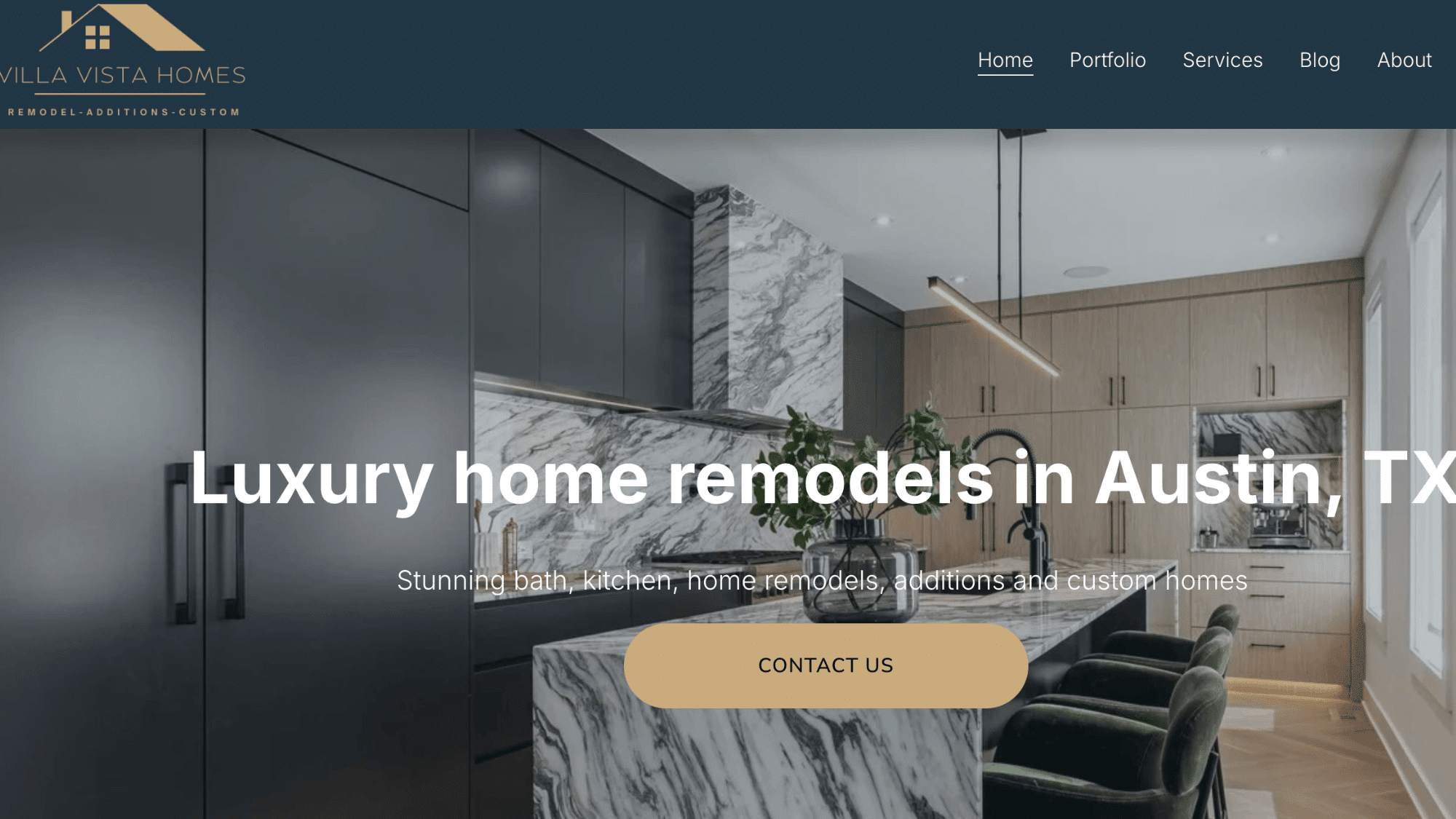 villa vista homes custom home renovation luxury kitchen remodel design build service company modern interior team