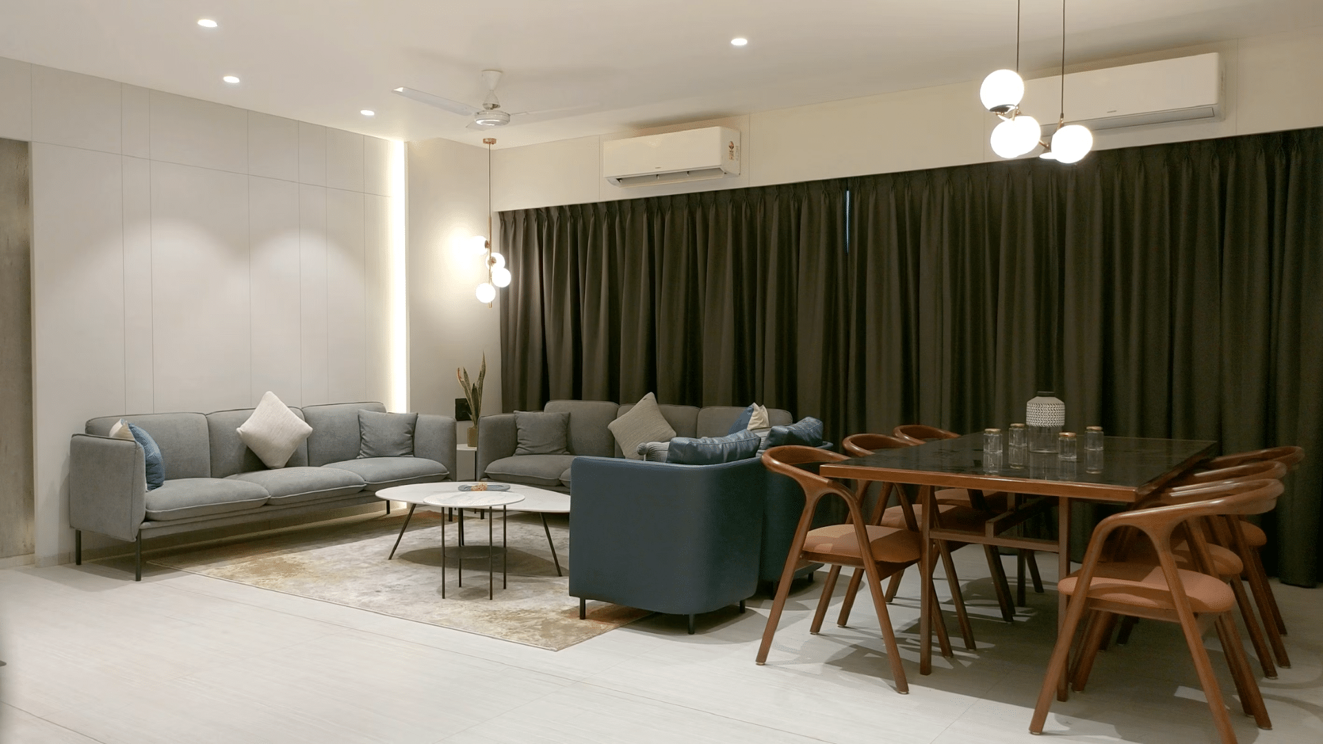 well designed apartment space with modern decor elements and balanced room arrangement
