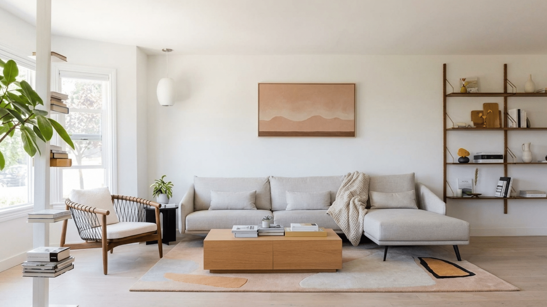 elegant living room with sofa accent chairs coffee table artwork and natural light creating a welcoming atmosphere