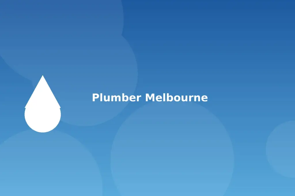 White water droplet icon on gradient blue background with text "Plumber Melbourne"