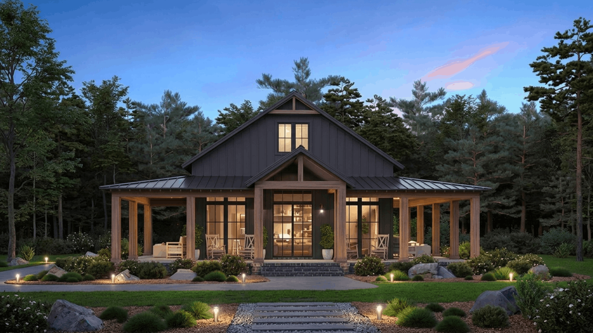 modern barndominium with metal exterior spacious open design and practical layout built for cost effective country living (1)