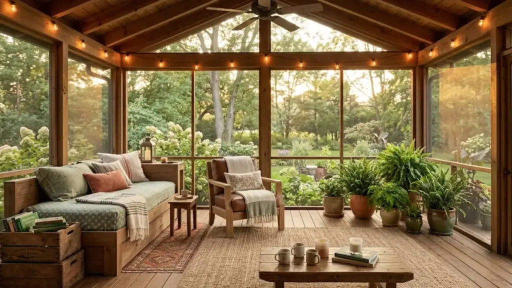 Fully styled screen porch ideas for a warm, functional screened patio