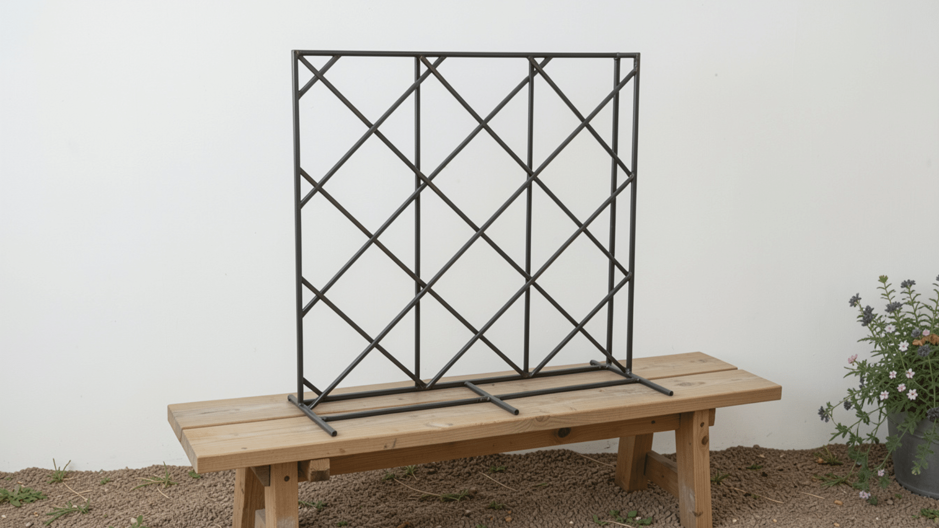 welding idea showing a custom metal plant stand designed with clean welds and modern styling