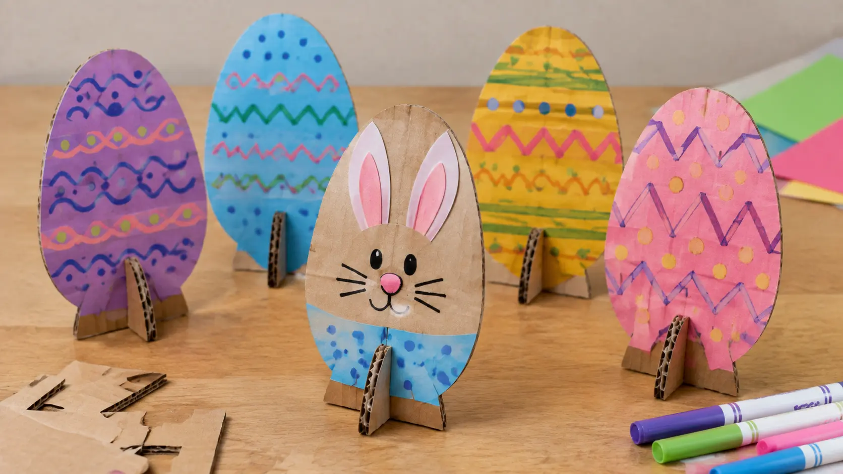 Standing cardboard egg Easter decoration