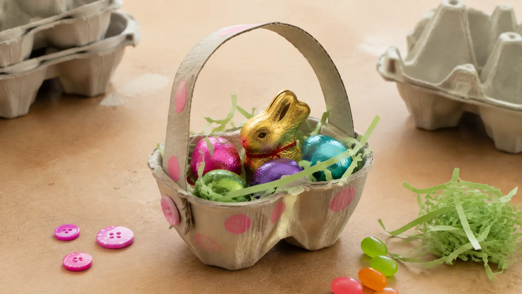 Egg carton Easter treat basket