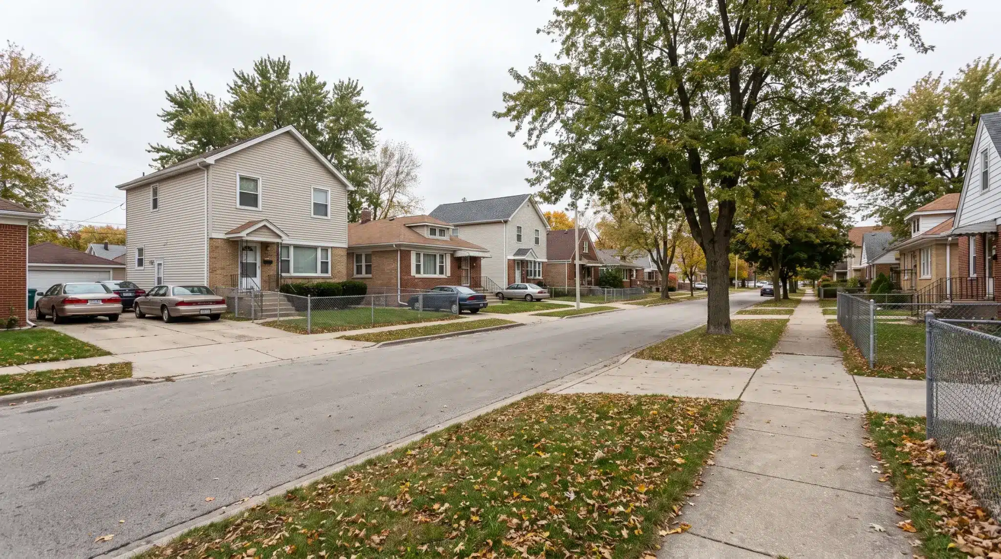 Affordable detached homes in a Midwest neighborhood with yards and quiet streets