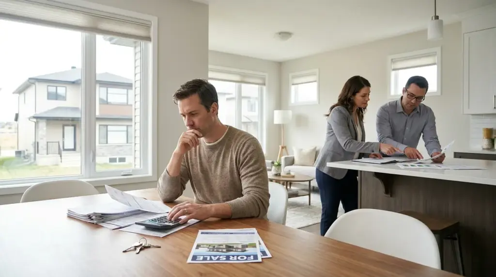 What Is a Short Sale in Real Estate and How It Works Homeowner reviewing mortgage documents during a real estate short sale process with lender and buyer involvement.