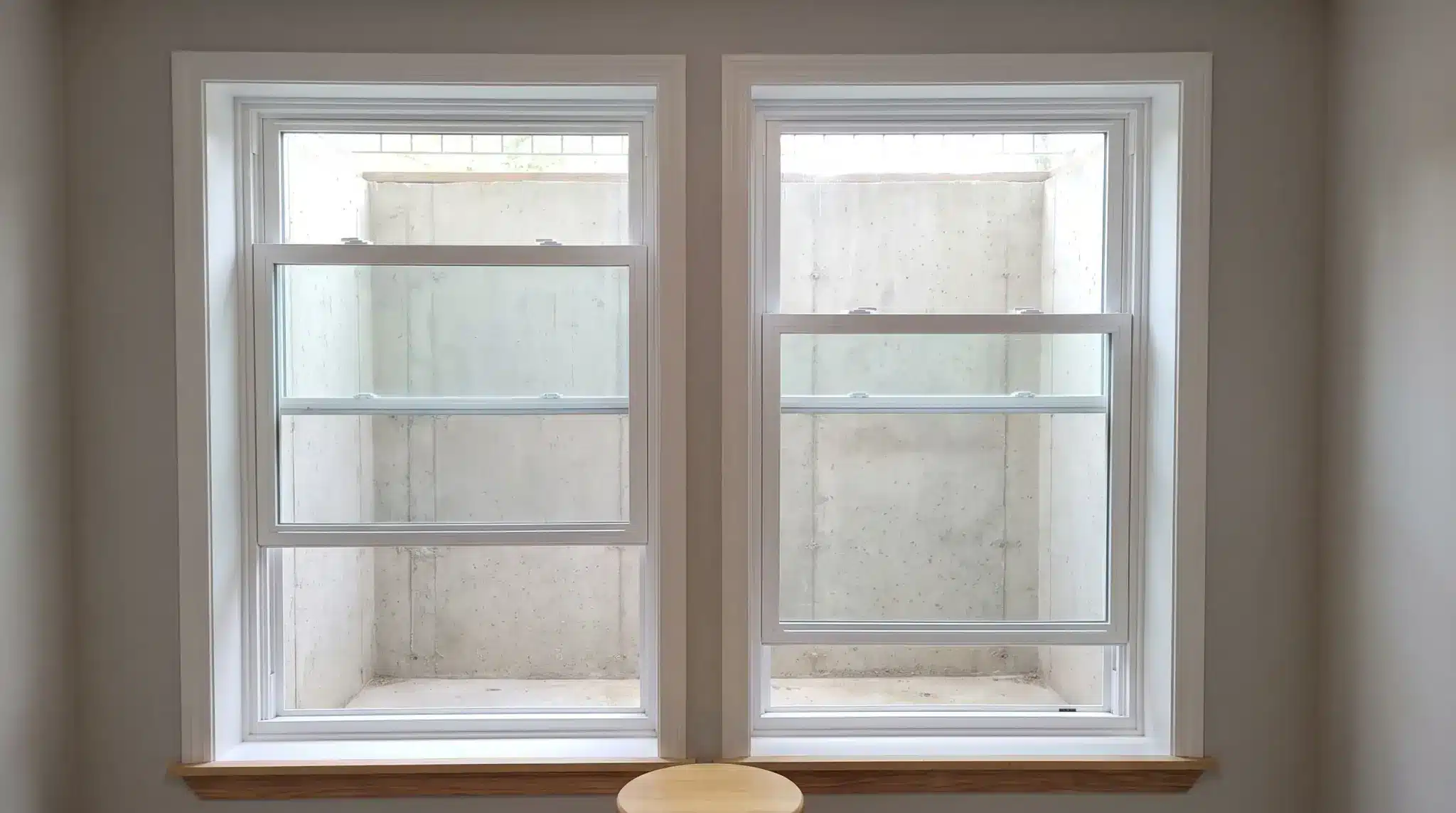 Basement vertical sliding windows showing single-hung and double-hung designs